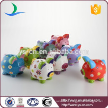 Wholesale hand paint ceramic money box in pig shape